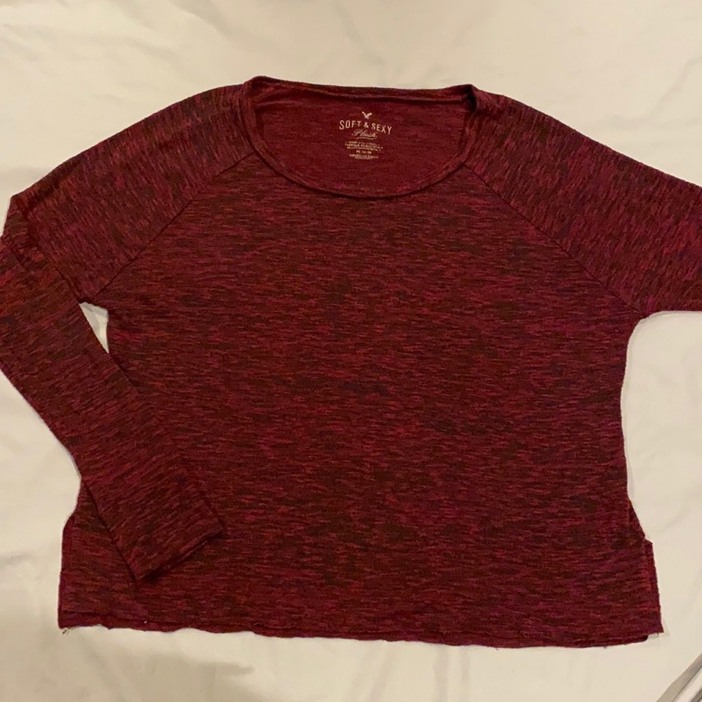 American Eagle Soft and Sexy Maroon Long Sleeve